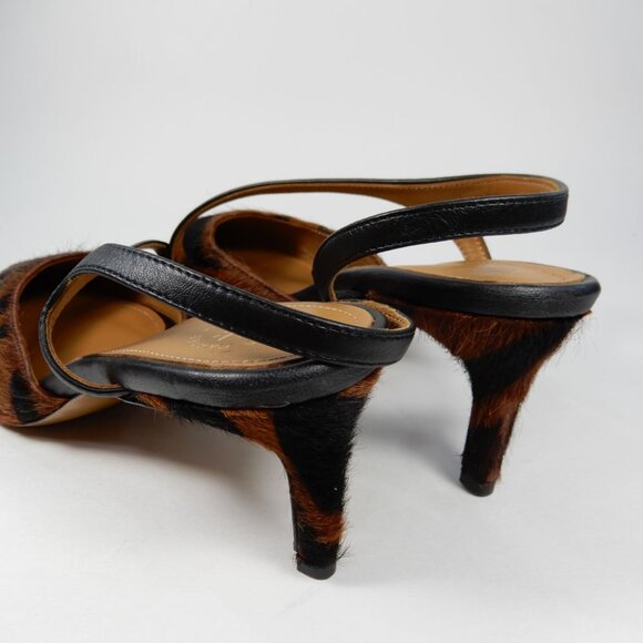 ATP ATELIER Riano Asymmetrical Slingback Pumps 40 10 Animal Calf Hair NEW $590 - Picture 7 of 16